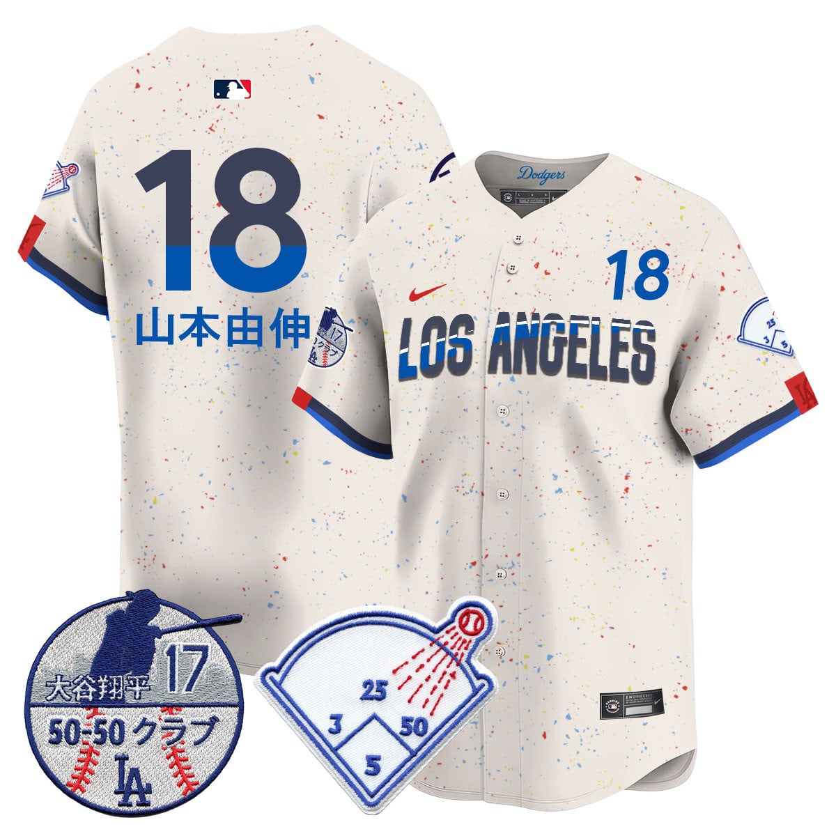 Men's Los Angeles Dodgers Vapor Limited Jersey - Shohei Ohtani Patch - All Stitched