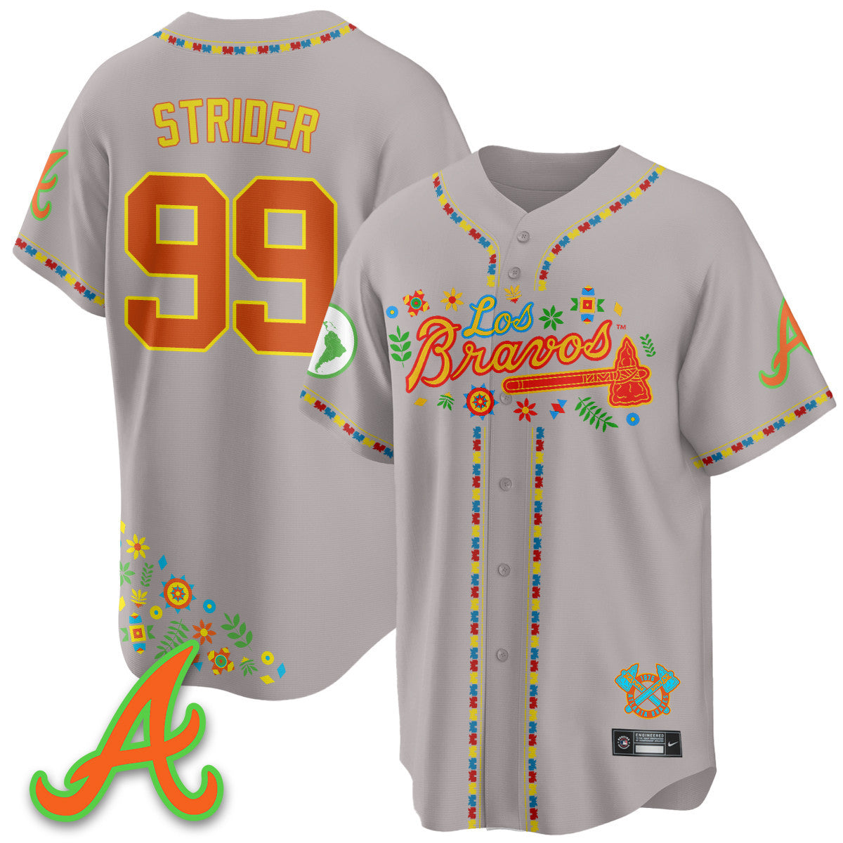 Men's Atlanta Braves 2025 "Los Bravos" Jersey - All Stitched