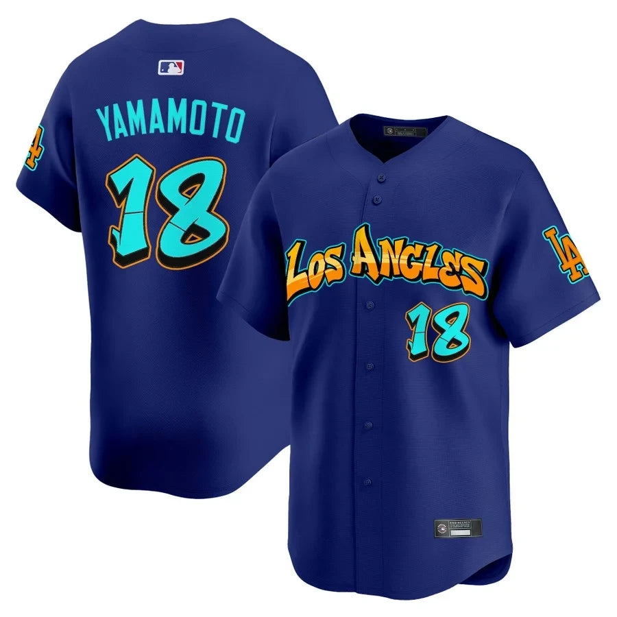 Men's Los Angeles Dodgers 'Graffiti Street Style Edition' Vapor Premier Limited Jersey - All Stitched