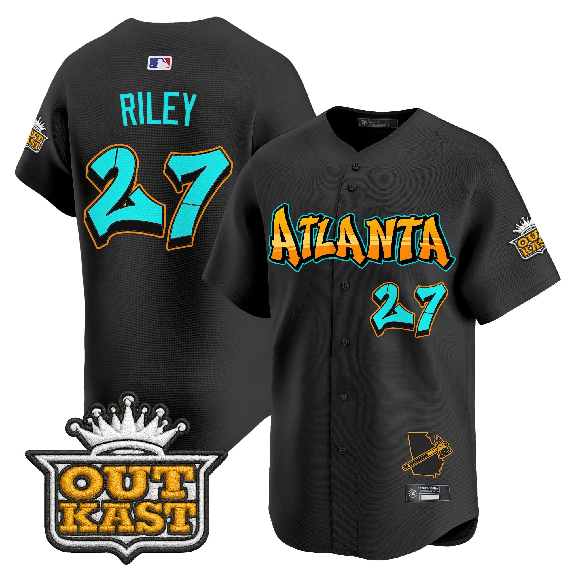 Men's Atlanta Braves 'Graffiti A-Town Edition' Vapor Premier Limited Jersey - All Stitched