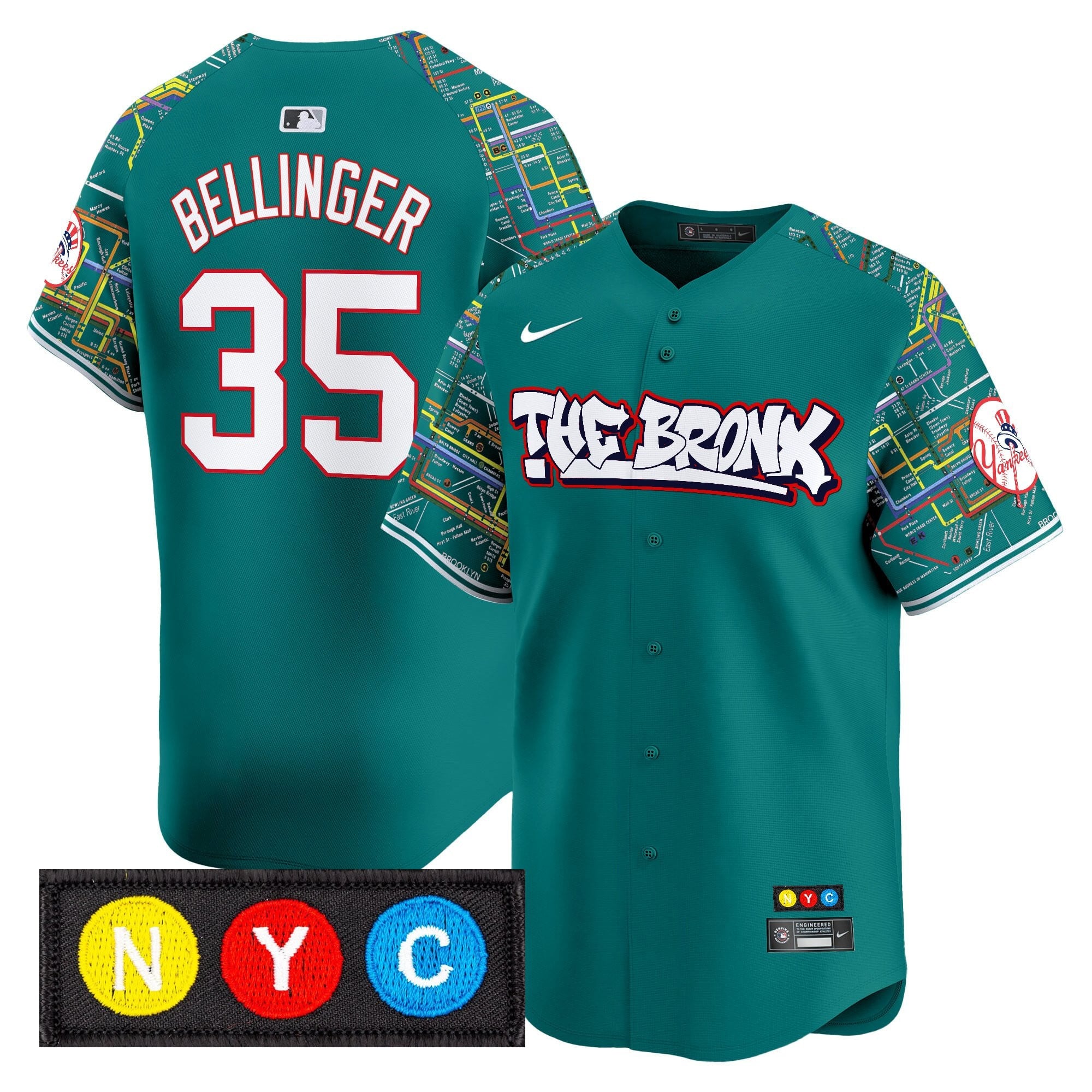 Men's New York Yankees The Bronx Subway Style Vapor Premier Limited Jersey - Stitched